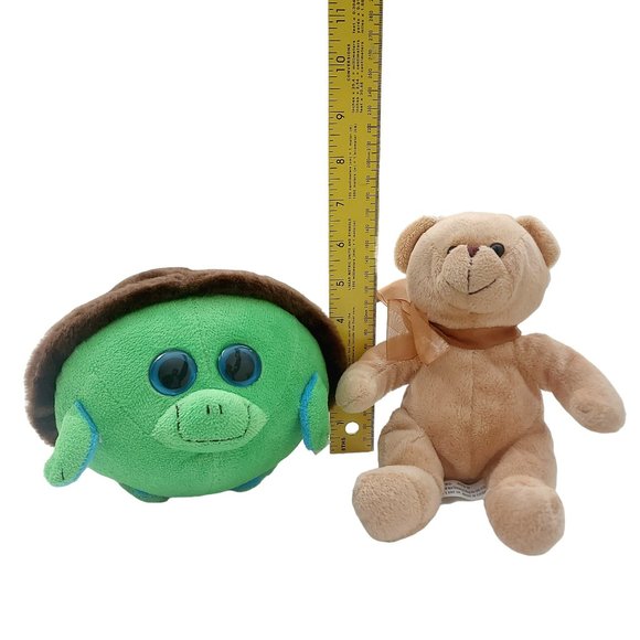 The Petting Zoo/Maitoi Turtle And Teddy Bear Animal Stuffed Plushies Set of Two - Picture 8 of 12